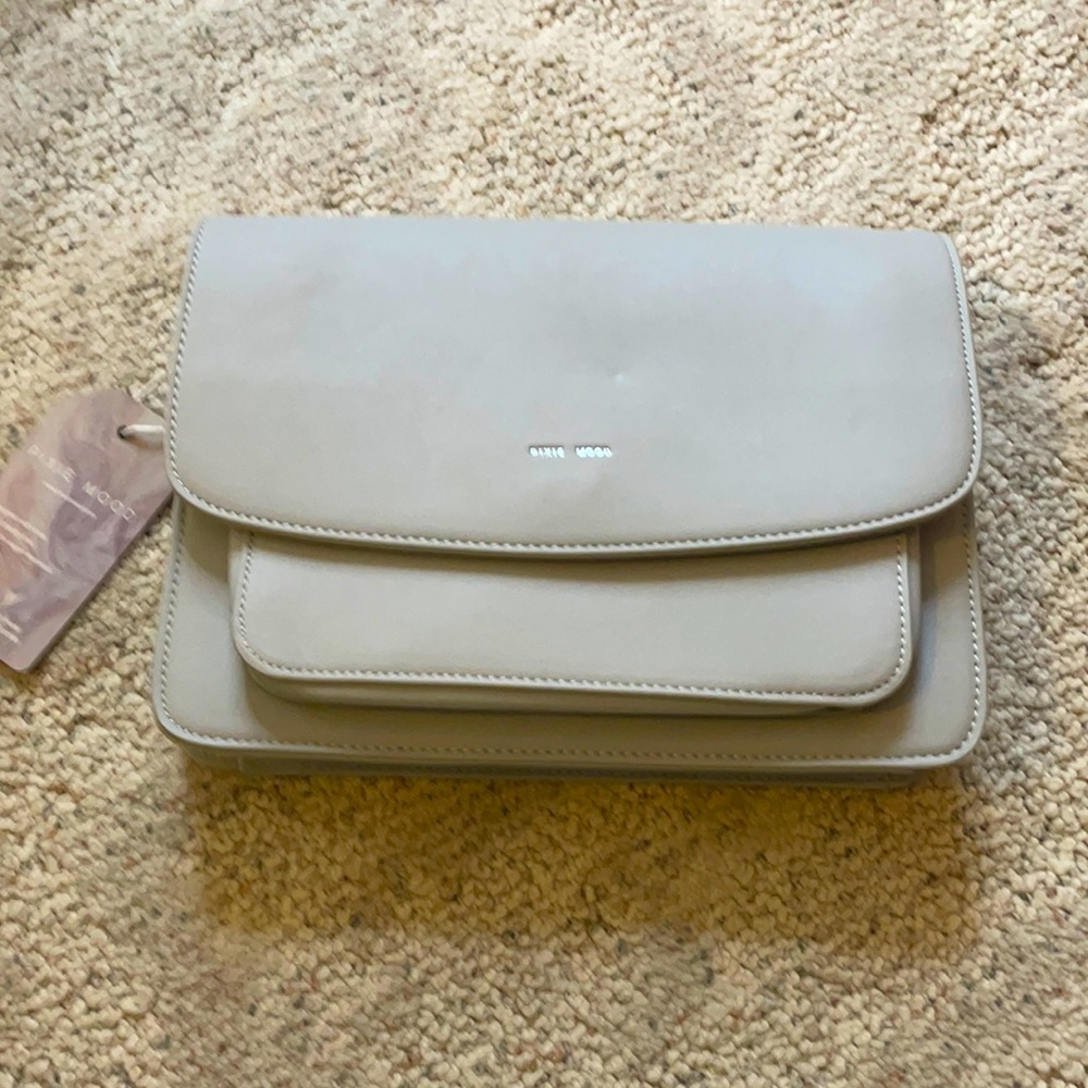 Grey shoulder purse or clutch